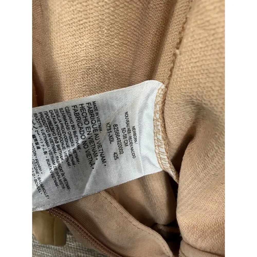 Nike Hoodie One Piece Newborn Full Zip Brown Logo